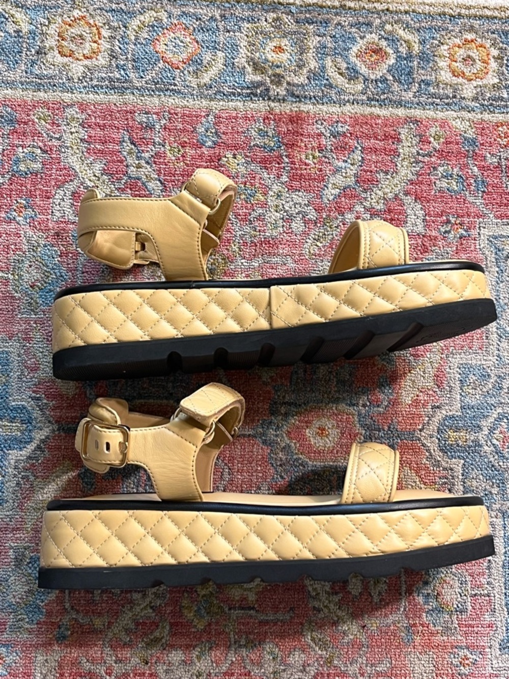 CHANEL Nude Leather Slingback Sandals with Gold-Tone Hardware - Picture 5 of 10
